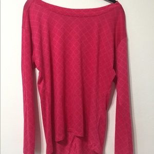 Boat neck long sleeve workout top in pink